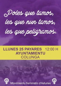 Concentración 25N en la Plaza del Ayuntamiento de Colunga