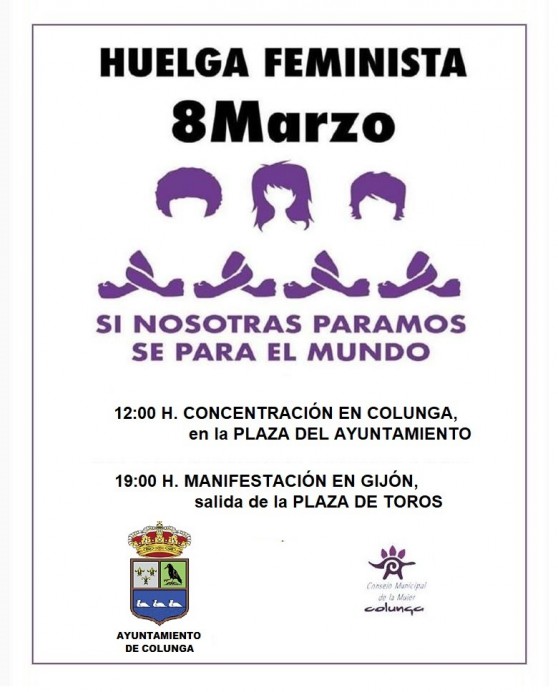 Nota Ayuntamiento de Colunga: Este viernes 8M todas a la #Huelga 