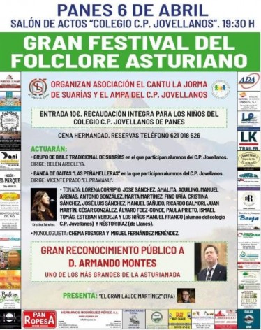 Gran festival del folclore asturiano en reconocimiento a Armando Montes
