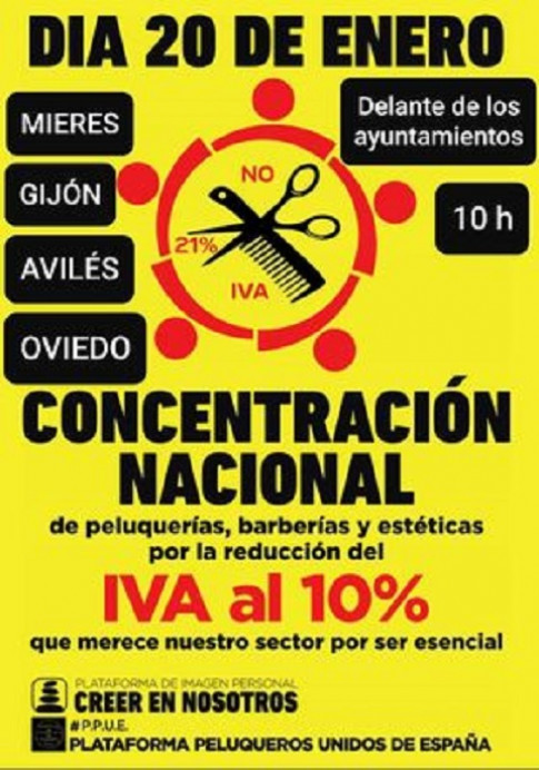 Concentración del gremio de peluquerías, barberías y estéticas