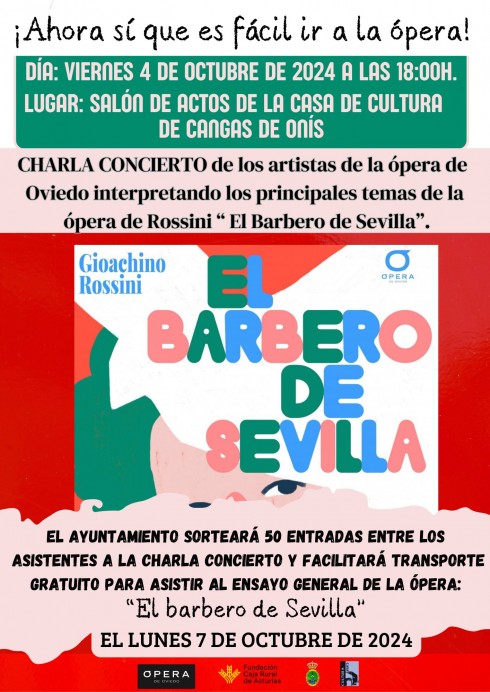 Cangas de Onís invita a una Charla Concierto sobre ‘El Barbero de Sevilla’ de Rossini