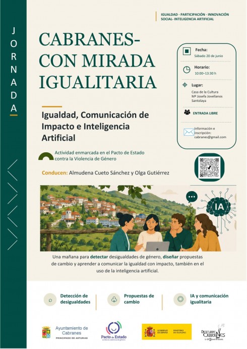 Cabranes organiza una jornada sobre igualdad, comunicación e inteligencia artificial abierta a la ciudadanía
