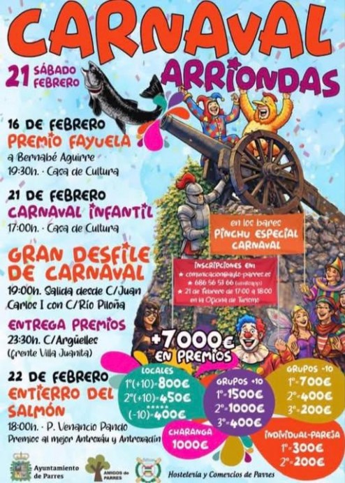 Arriondas celebra el Carnaval 2026 con desfile, premios y actividades para toda la familia