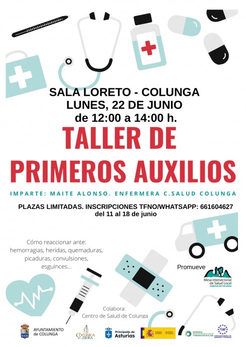 Colunga organiza un taller gratuito de primeros auxilios abierto a la ciudadanía