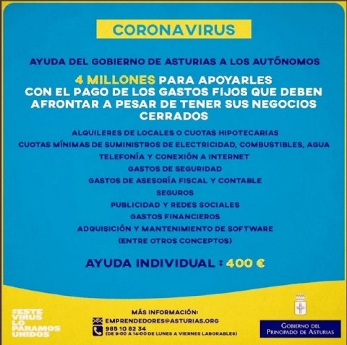Ayuda del Gobierno de Asturias a los autónomos 