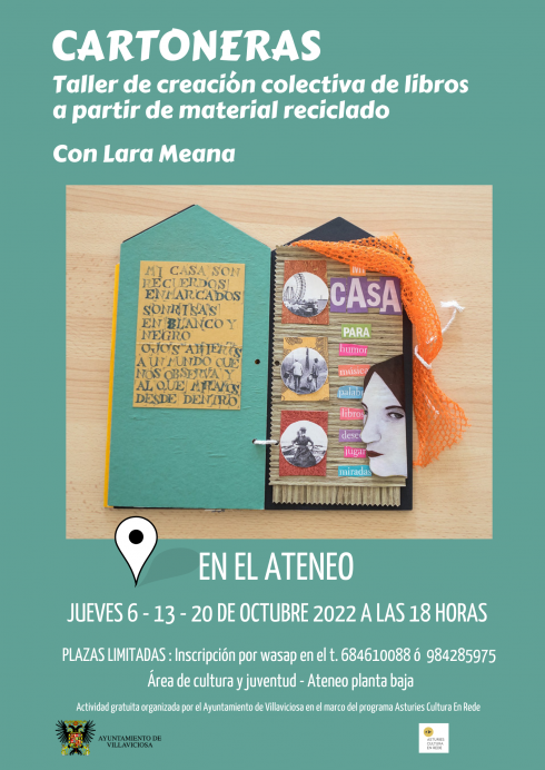 Taller de creación colectiva de libros con materiales reciclados en Villaviciosa