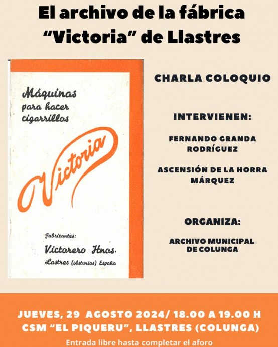 Legado industrial de Llastres: Charla sobre la cesión del archivo de la Fábrica Victoria