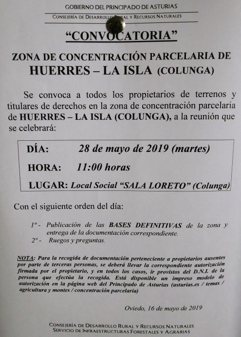 Concentración parcelaria Huerres-La Isla