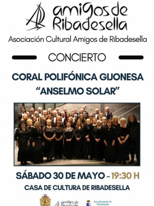 Concierto de la Coral Polifónica Gijonesa Anselmo Solar en Ribadesella el 30 de mayo
