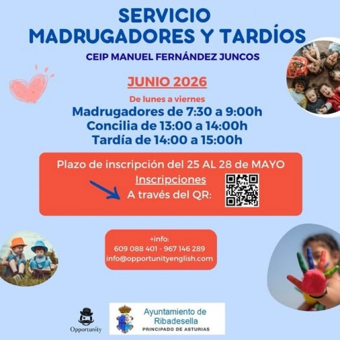 Ribadesella abre el plazo de inscripción para el servicio de madrugadores y tardíos