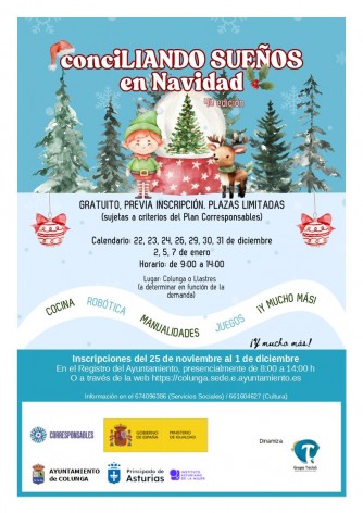 El Ayuntamiento de Colunga abre el plazo de inscripción para el programa ‘ConciLIANDO Sueños en Navidad’ dentro del Plan Corresponsables