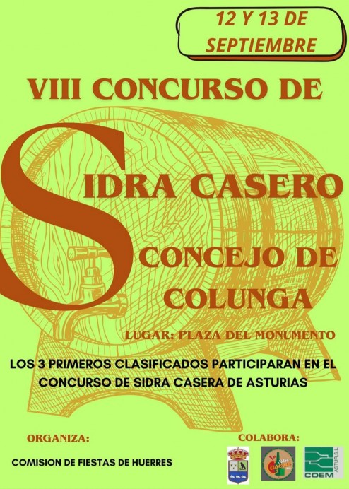 Colunga acoge el VIII Concurso de Sidra Casero los días 12 y 13 de septiembre Colunga acoge el VIII Concurso de Sidra Casero los días 12 y 13 de septiembre