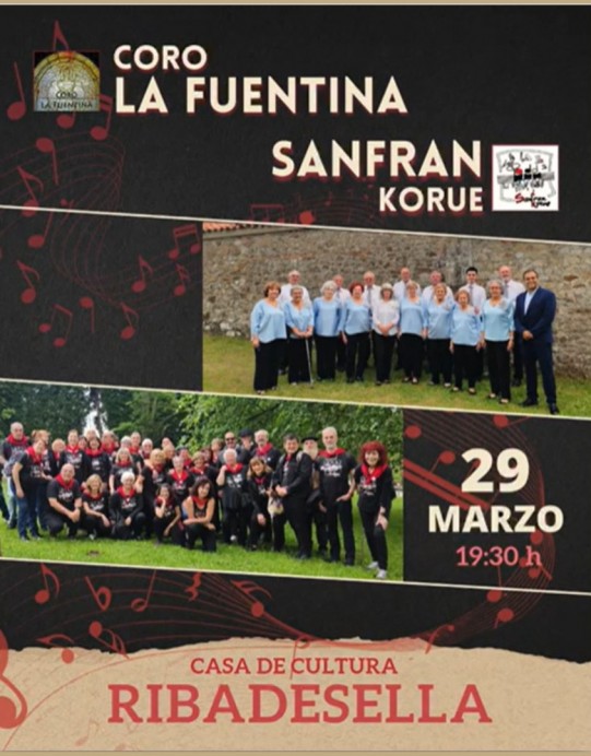 Concierto de Coro La Fuentina y SanFran Korue en Ribadesella