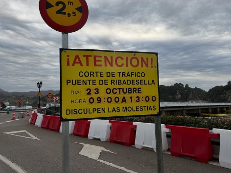 El puente de Ribadesella se cerrará al tráfico rodado este jueves 23 de octubre