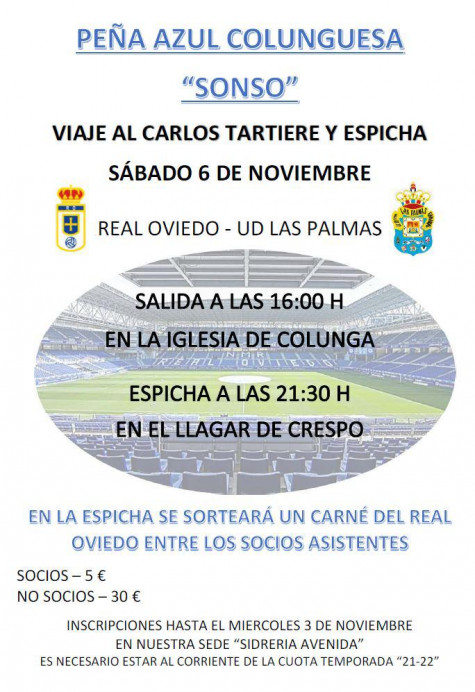 Peña Azul Colunguesa Sonso: Viaje al Carlos Tartiere y espicha