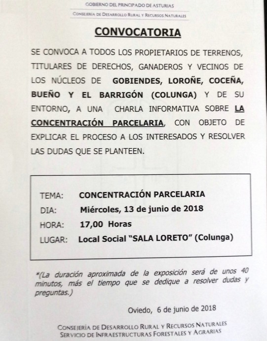 Convocatoria concentración parcelaria