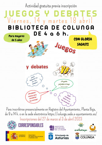 Taller de juegos y debates en la biblioteca de Colunga