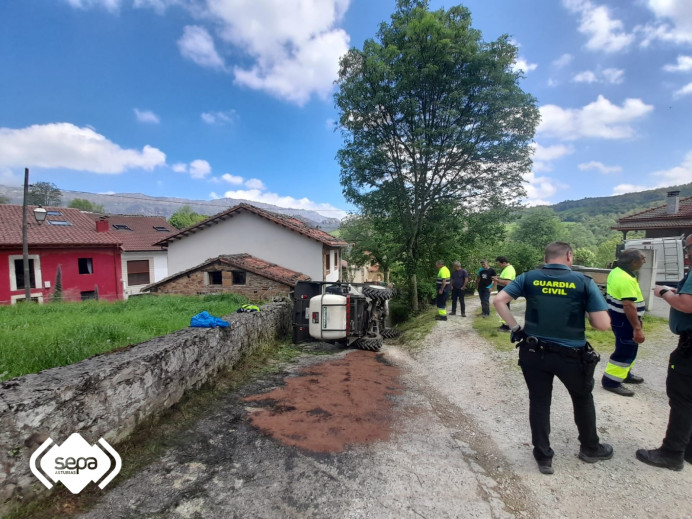 Trabajador municipal herido en Iguanzo, Cabrales Trabajador municipal herido en Iguanzo, Cabrales
