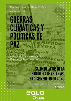 Charla sobre Guerras climáticas y políticas de paz