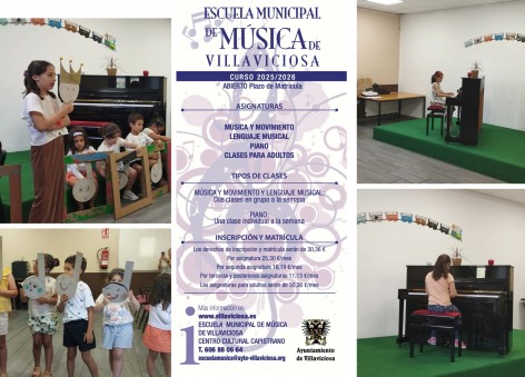 Abierto el plazo de matrícula en la Escuela Municipal de Música de Villaviciosa para el curso 2025-2026