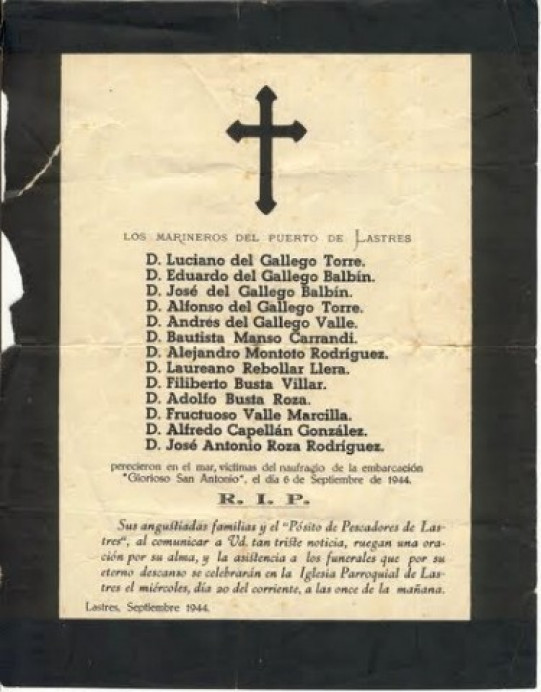 La galerna del 44 en Lastres, vivida en tierra por unos niños.