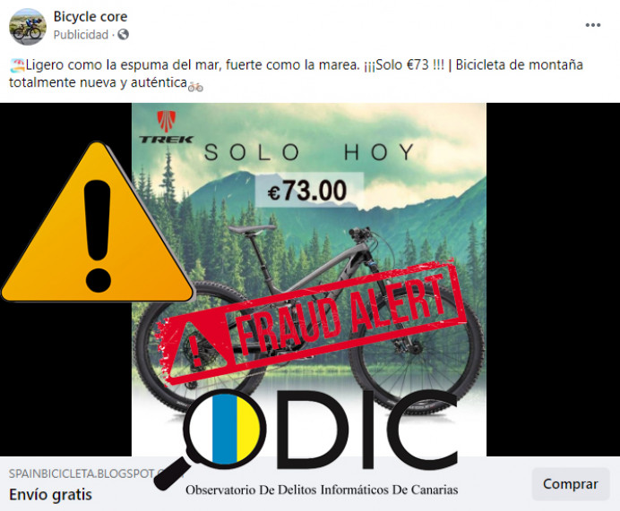 ¡Alerta! Ciberdelincuentes crean falsos anuncios de bicicletas profesionales a bajo coste
