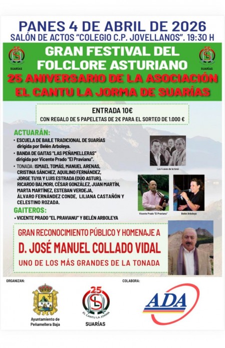 Suarías celebra el 25 aniversario de El Cantu la Jorma con un gran festival del folclore asturiano