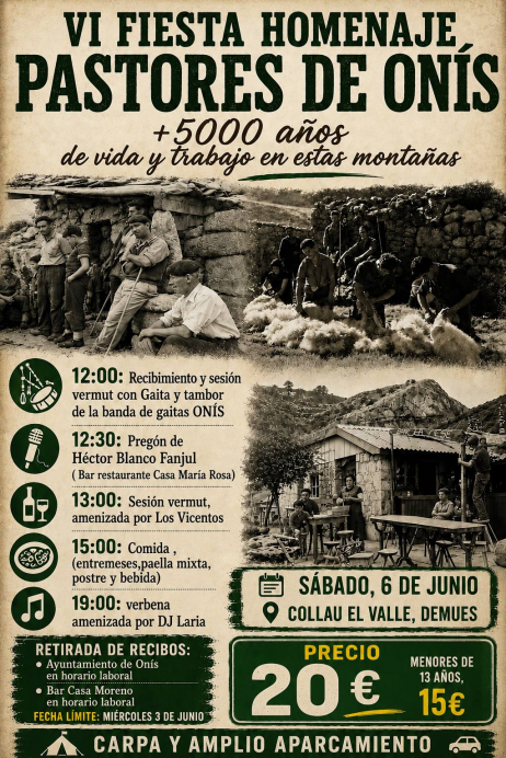 Onís homenajeará a sus pastores con una gran fiesta tradicional en Demués el 6 de junio