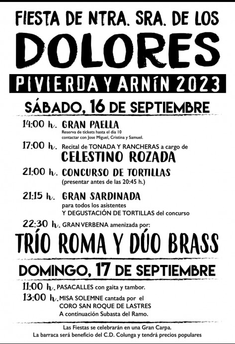Fiestas de la Dolorosa 2023 en Pivierda - Colunga