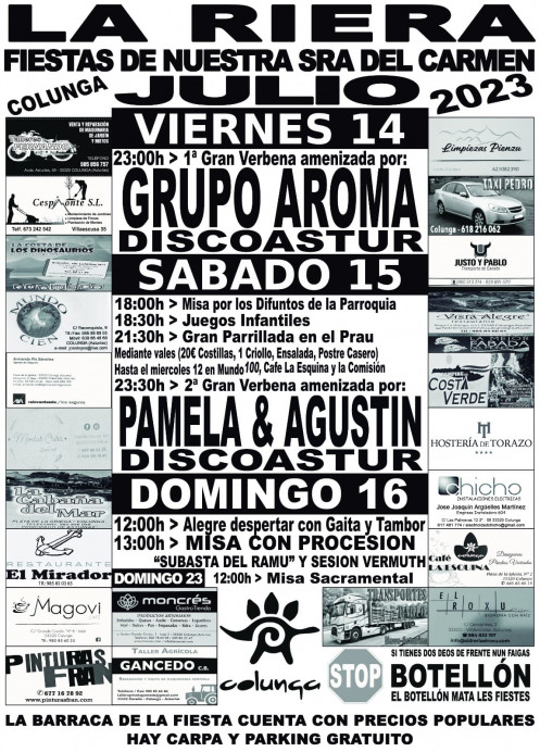 Fiestas de El Carmen 2023 en La Riera, Colunga