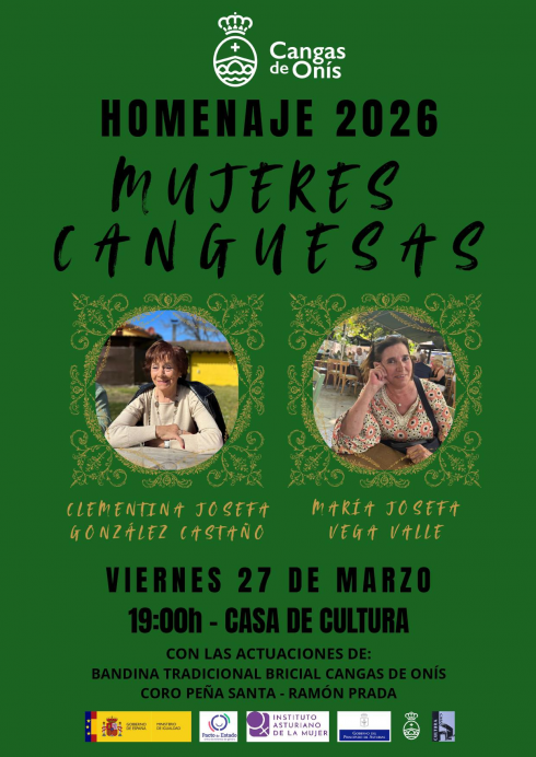 Cangas de Onís rinde homenaje a Clementina Josefa González Castaño y María Josefa Vega Valle en el acto 