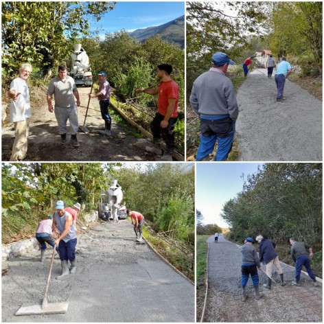 El Ayuntamiento de Llanes y los ganaderos de Caldueñu completan el hormigonado de caminos en el valle