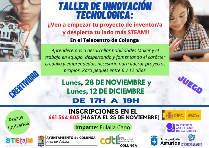 2 sesiones del Taller de innovación tecnológica en Colunga