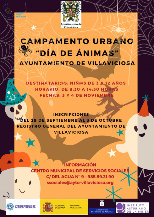 Campamento urbano Día de Ánimas en Villaviciosa: inscripciones del 29 de septiembre al 3 de octubre Campamento urbano Día de Ánimas en Villaviciosa: inscripciones del 29 de septiembre al 3 de octubre
