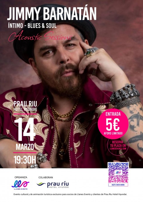Jimmy Barnatán actuará por primera vez en Llanes con un concierto íntimo de blues y soul en Prau Riu Hotel Hyundai