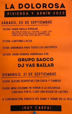 Fiesta de La Dolorosa 2025 en Pivierda y Arnín