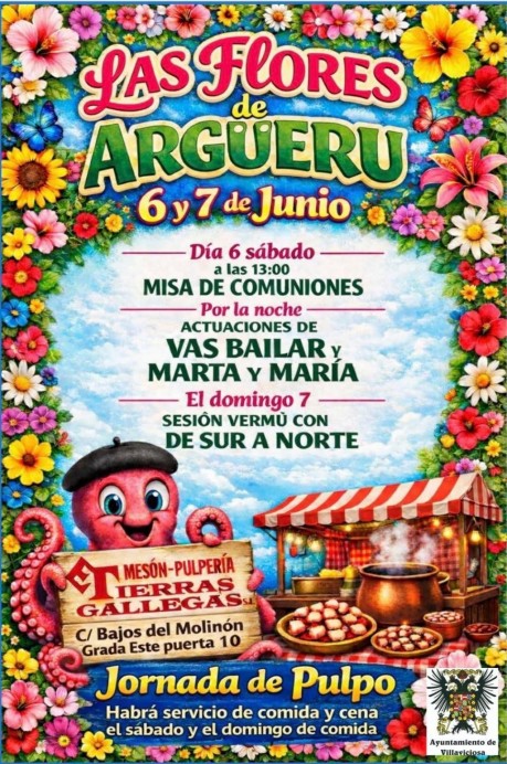 Las Flores de Argueru 2026 en Villaviciosa: fechas, actuaciones y jornada de pulpo