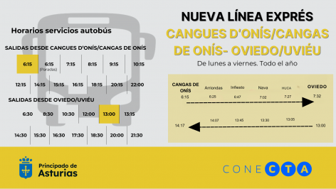 Fomento pone en marcha la nueva línea exprés de autobús entre Cangas de Onís y Oviedo