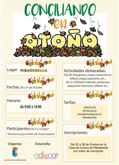 Ludoteca de otoño en Ribadesella