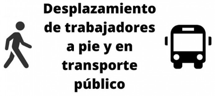 Justificante de desplazamiento de trabajadores a pié y en transporte público