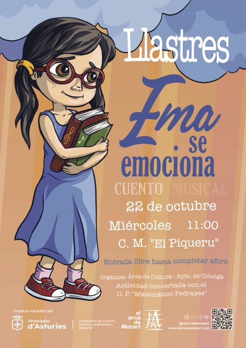 El Arca de Mozart lleva a Llastres el cuento musical “Ema se emociona” y la Biblioteca acoge un taller de lectura en asturiano