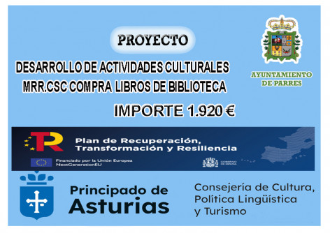 Proyecto desarrollo  de actividades culturales mrr.csc. compra libros biblioteca