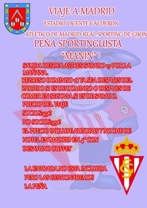 Viaja a Madrid con la Peña Sportinguista 