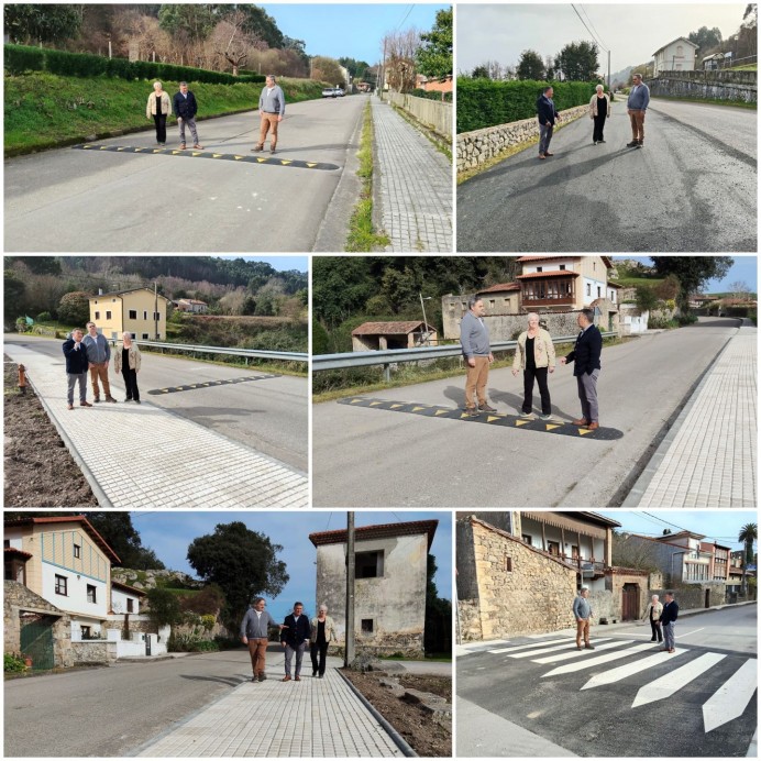 El Ayuntamiento de Llanes finaliza las obras de una nueva acera y mejoras de seguridad vial en Pendueles