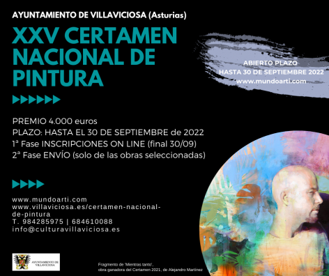 El Ayuntamiento de Villaviciosa abre la convocatoria del 25 Certamen Nacional de Pintura. El premio es de 4.000 euros