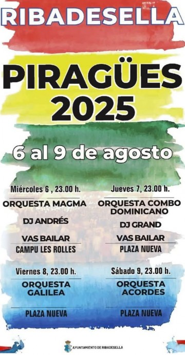 Ribadesella se prepara para las fiestas de Piragues 2025 del 6 al 9 de agosto Ribadesella se prepara para las fiestas de Piragues 2025 del 6 al 9 de agosto