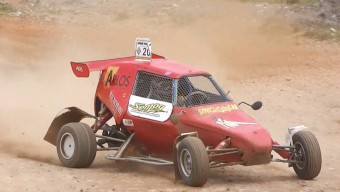 Sergio Prado (División I), Marcos Pantiga (División II) y José Alberto Gutiérrez (División IV), vencedores en la primera prueba del Campeonato de Asturias de Autocross 2014