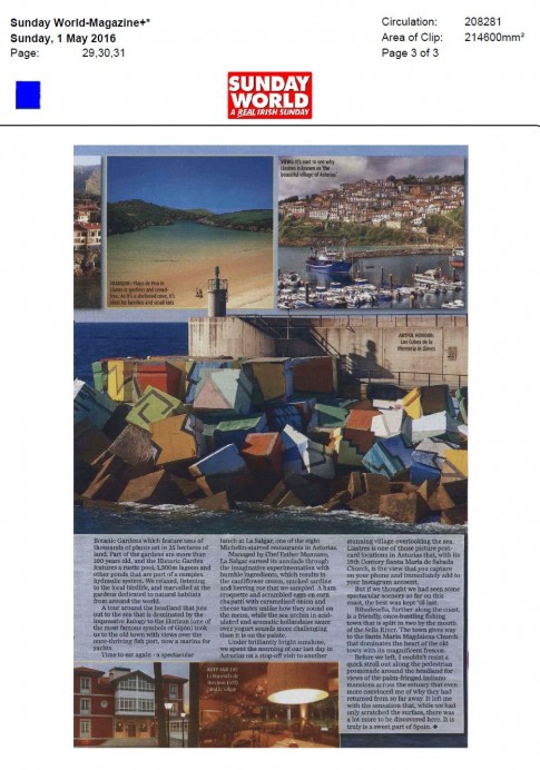 Asturias y Llanes protagonistas en la prensa de turismo de Irlanda