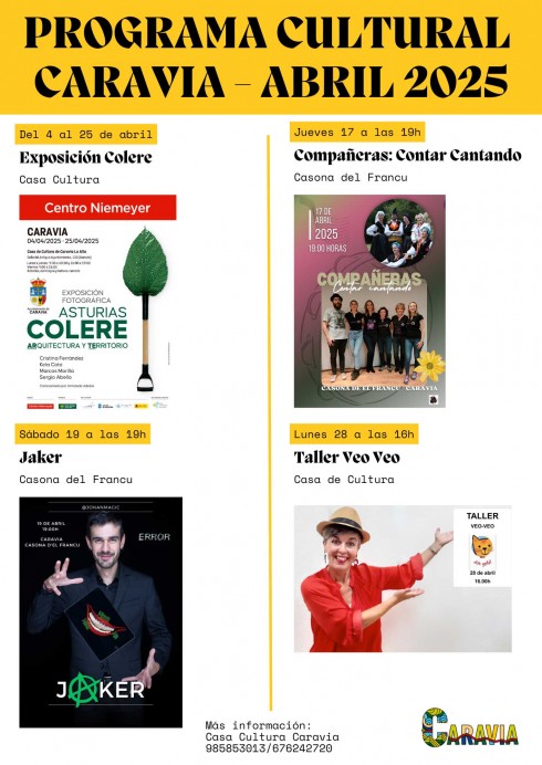 Abril cultural en Caravia: arte, música, magia y narración