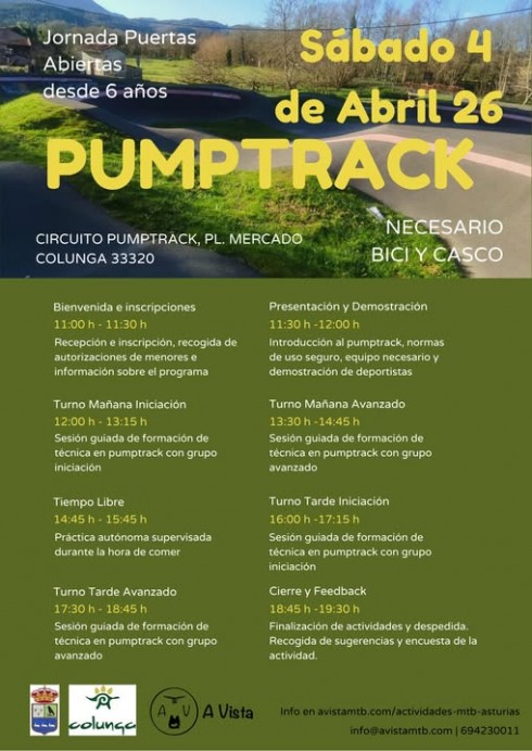 El pumptrack toma Colunga este 4 de abril con una jornada gratuita llena de deporte y adrenalina